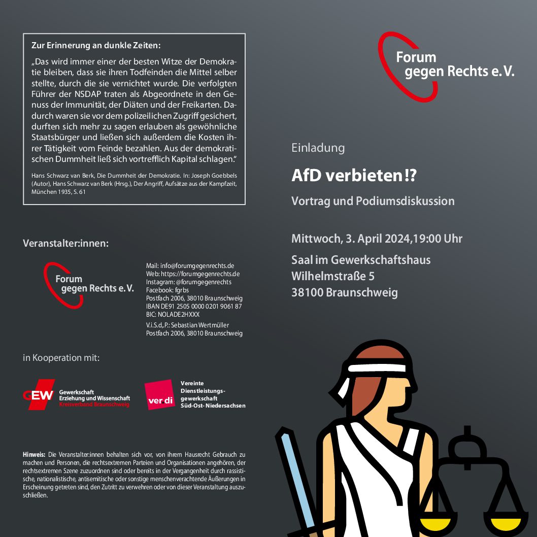 Read more about the article AfD verbieten !? Vortrag und Podiumsdiskussion mit Andreas Speit