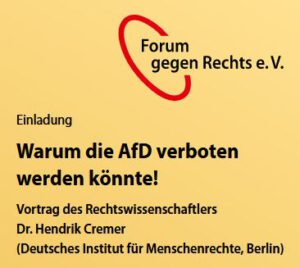 Read more about the article Warum die AfD verbotenwerden könnte! – Freitag 31. Mai 2024, 18:00 Uhr