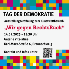 Mehr über den Artikel erfahren Tag der Demokratie 2025 – Einladung zur Ausstellungseröffnung „Wir gegen RechtsRuck“